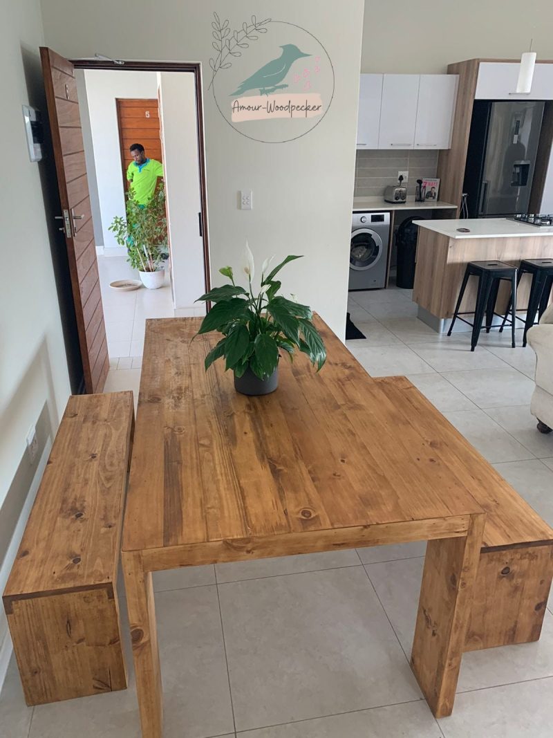 Lulu 6 Seater Table & 2 Benches - Image 3