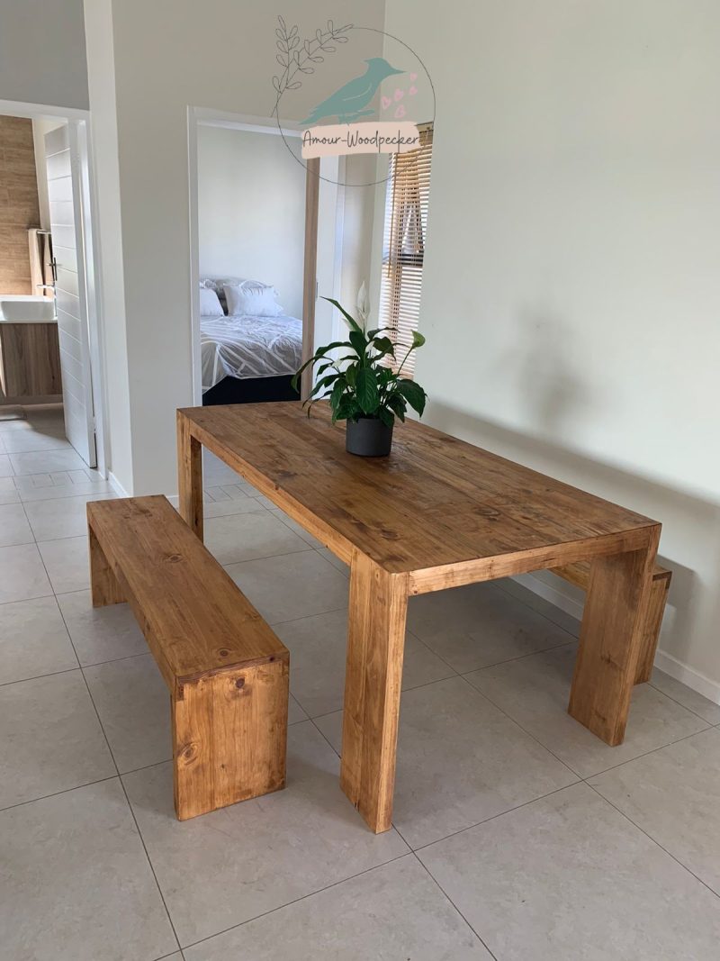Lulu 6 Seater Table & 2 Benches - Image 2