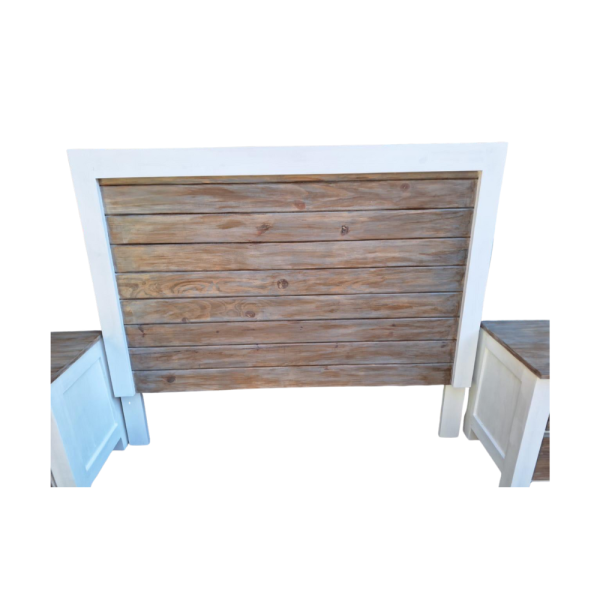 White framed washed headboard