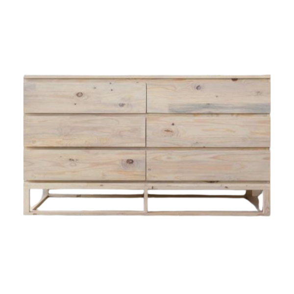 Sleek 6 Drawer with wooden foot piece