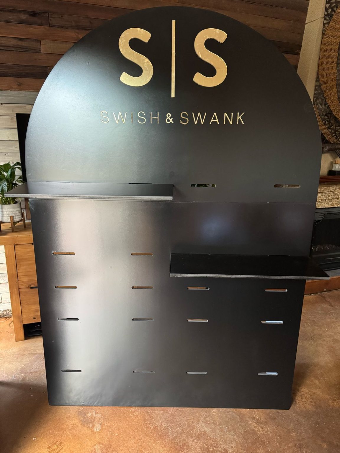 Branded kiosk display shelves