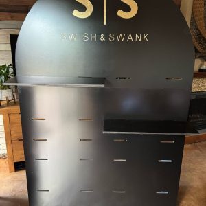 Branded kiosk display shelves
