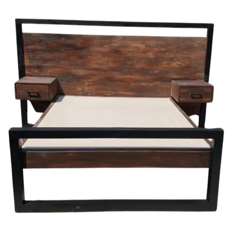 Nicholas Bed Base with Headboard & Floating Side Table - Image 2