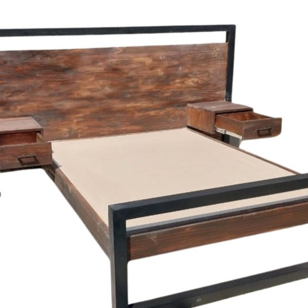 Nicholas Bed Base with Headboard & Floating Side Table