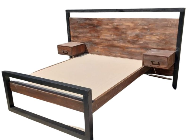 Nicholas Bed Base with Headboard & Floating Side Table - Image 4