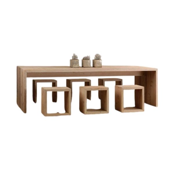 The Nibble nook dining table and 6 square seats